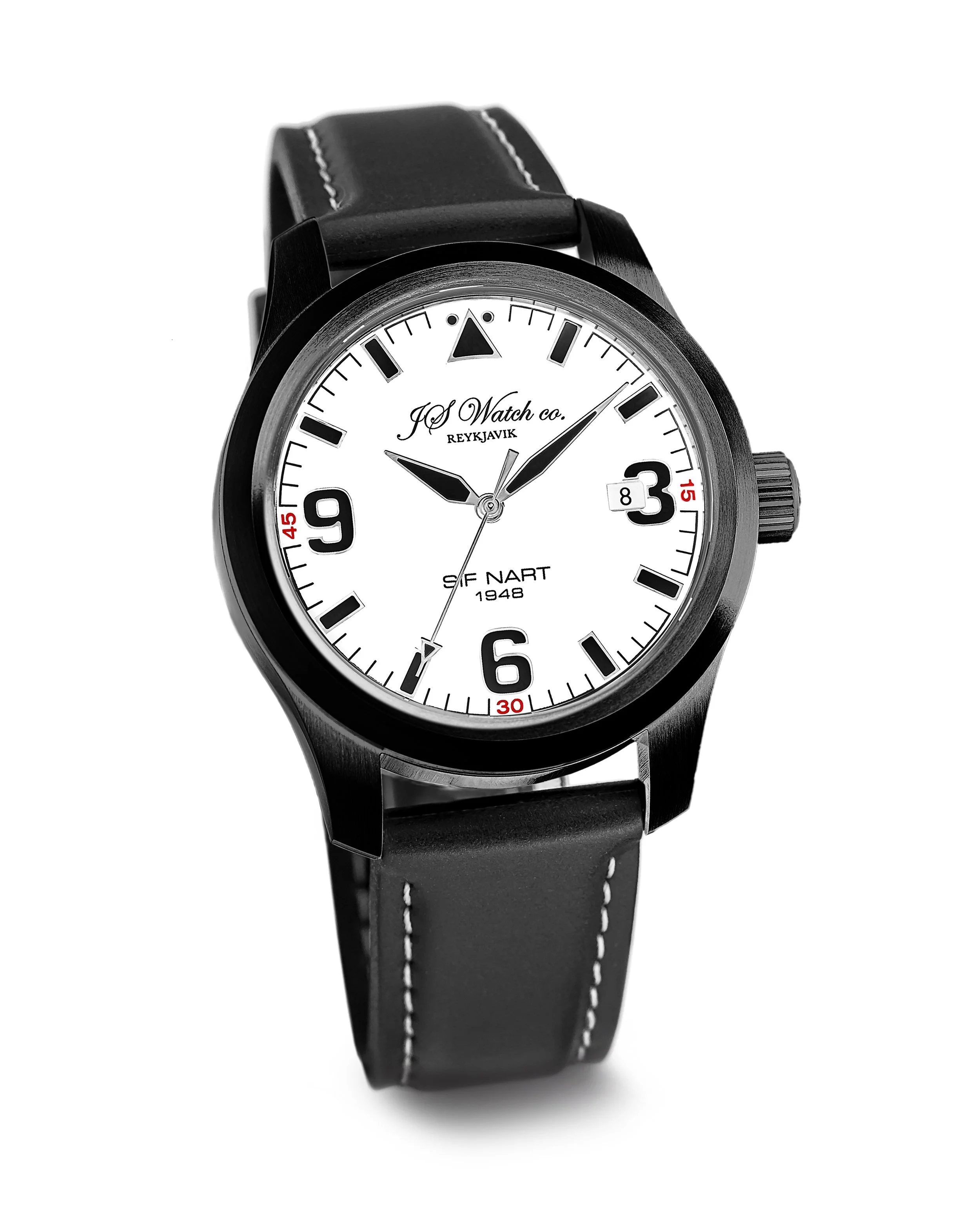 JS Watch Company Reykjavik — Sif NART 1948 White dial Black case